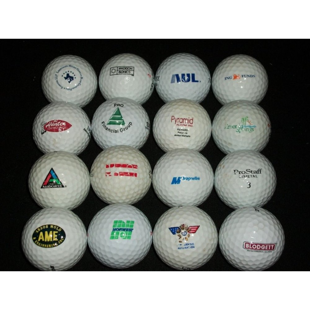 Lot 16 Golf Balls Blodgett Madison Ing Norwest MagneTek Hunter Pro AME Emerald